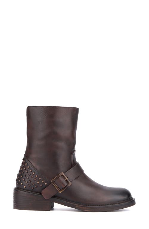 Vintage Foundry Studded Leather Boot In Brown