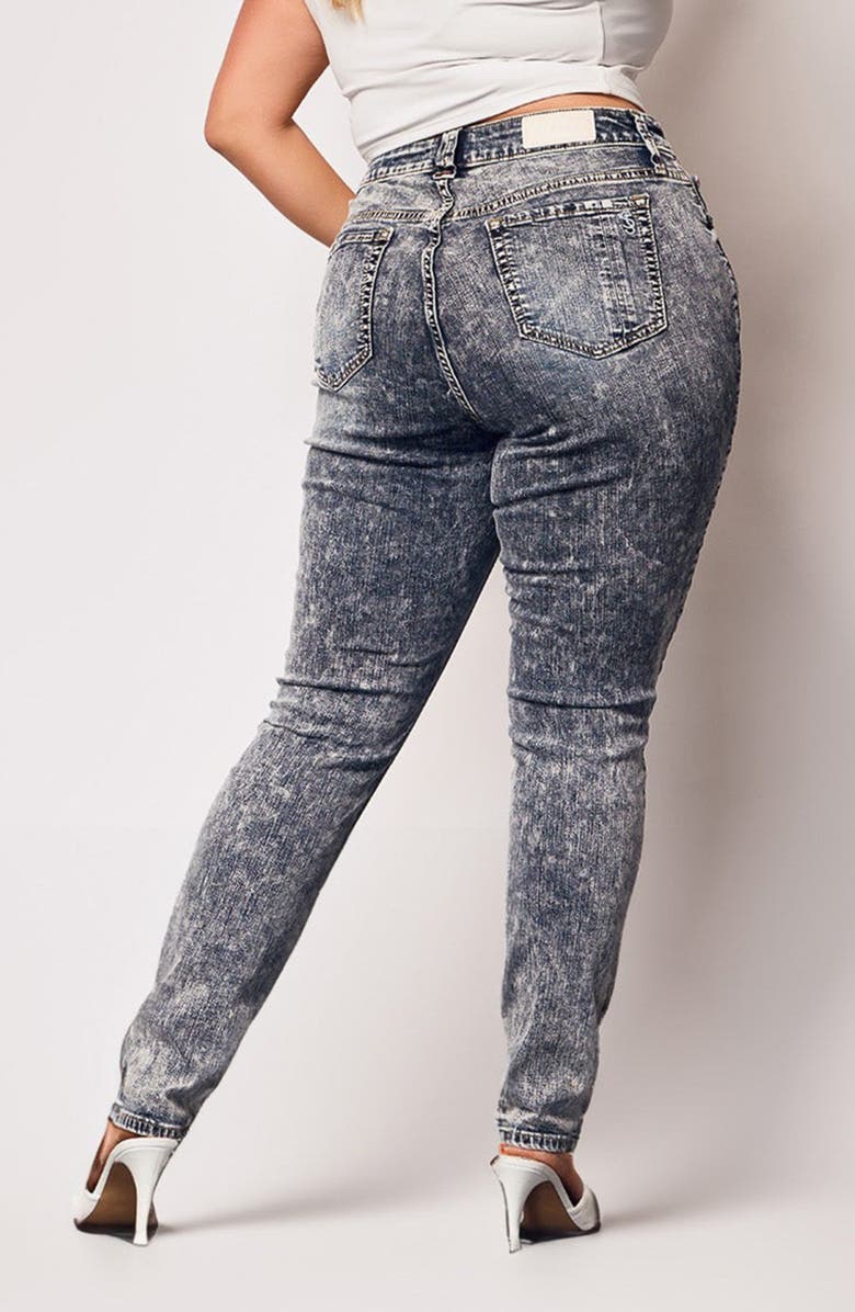 SLINK Jeans Acid Wash High Waist Skinny Jeans, Alternate, color, Hadley