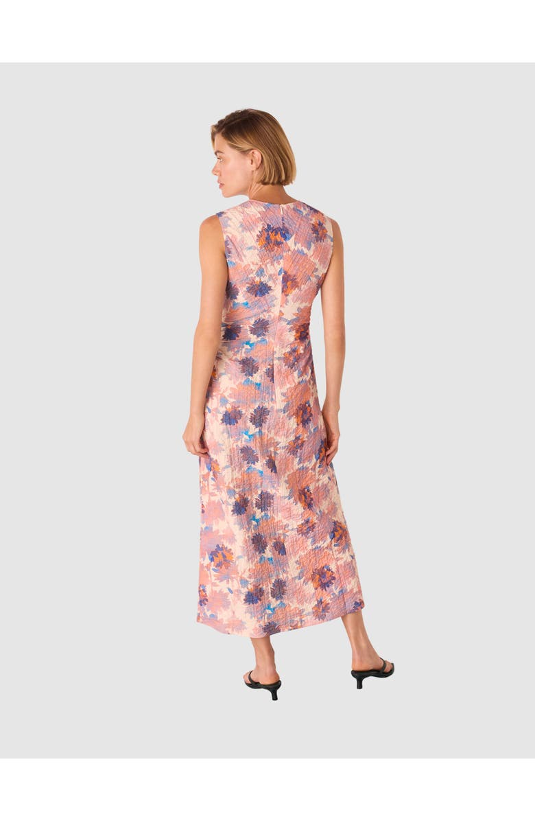 Whistles Sleeveless Floral Textured Midi Dress, Alternate, color, Pink/Multi