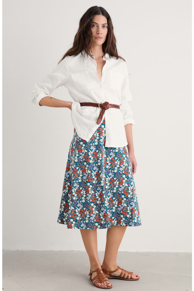 Rose Floral A-Line Skirt, Alternate, color, WILD HOLLYHOCK DARK DRIFT