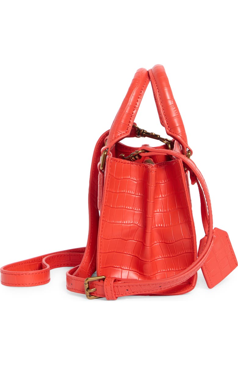 Kurt Geiger London Mini Highgate Croc Embossed Tote, Alternate, color, Orange