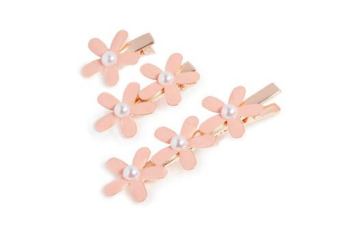 Nume Flower Hair Clip Set In Pink