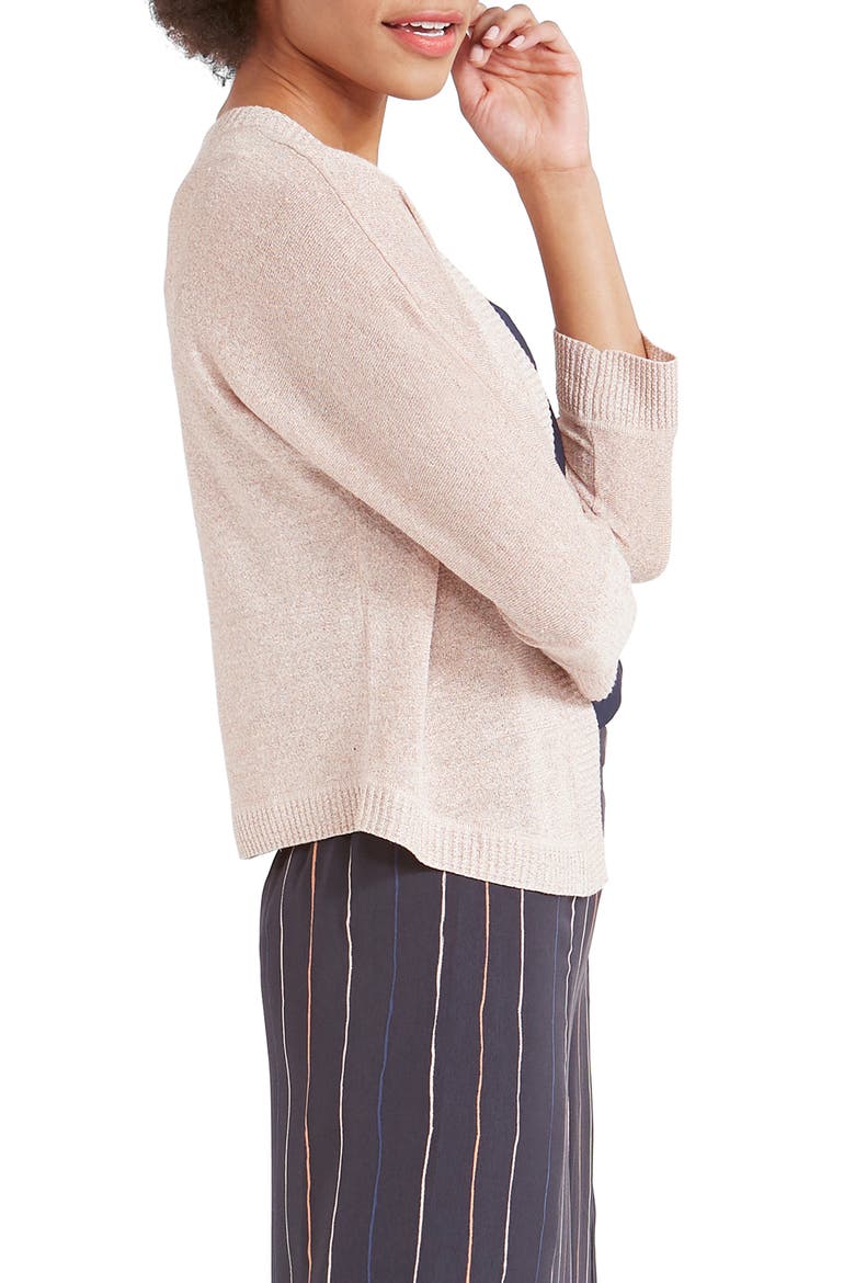 Gleaming Metallic Open Front Cardigan, Alternate, color, BLEACHED COPPER
