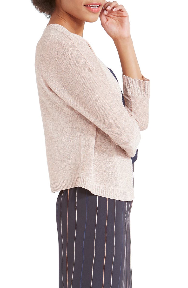 NIC+ZOE Gleaming Metallic Open Front Cardigan, Alternate, color, 