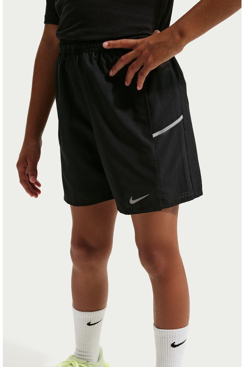 Kids' Miler Dri-FIT Running Shorts, Alternate, color, BLACK/ REFLECTIVE SILVER