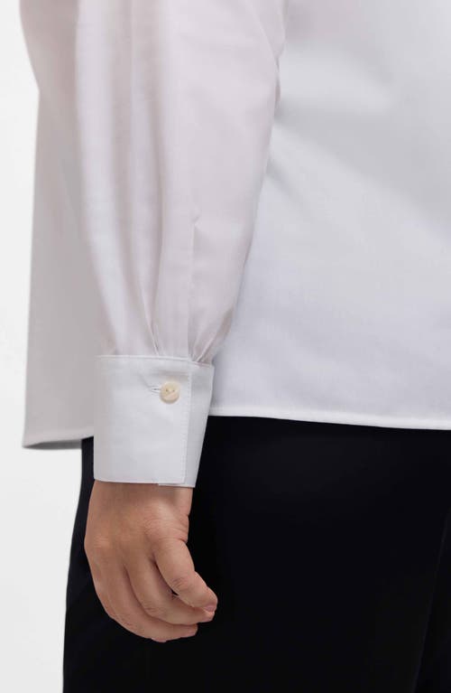 Foxcroft Shantel Ruffle Long Sleeve Top In Blue