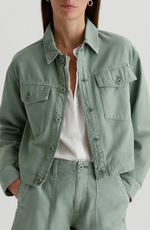 Shop Ag Valleta Utility Shirt Jacket In Sulfur Matcha Latte
