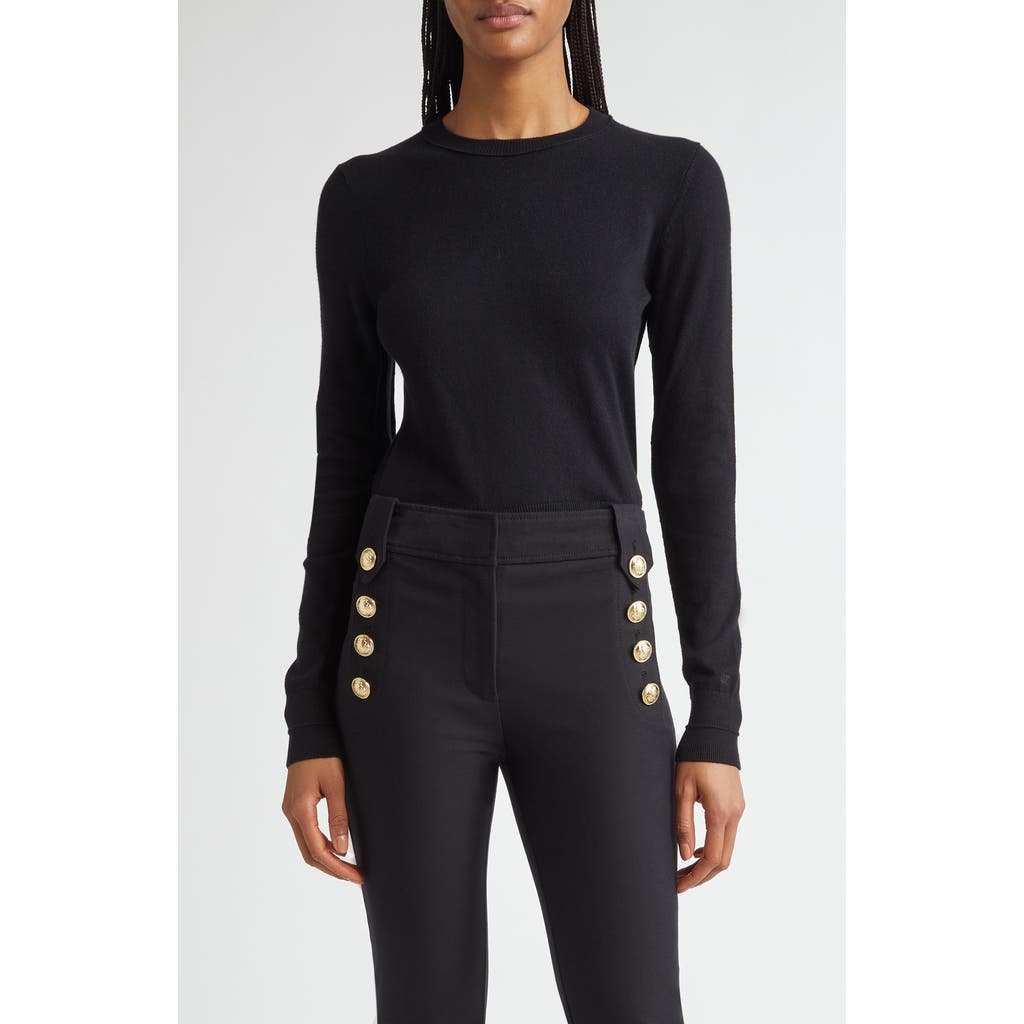 Derek Lam 10 Crosby Alizee Crewneck Cotton & Cashmere Sweater in Black  product