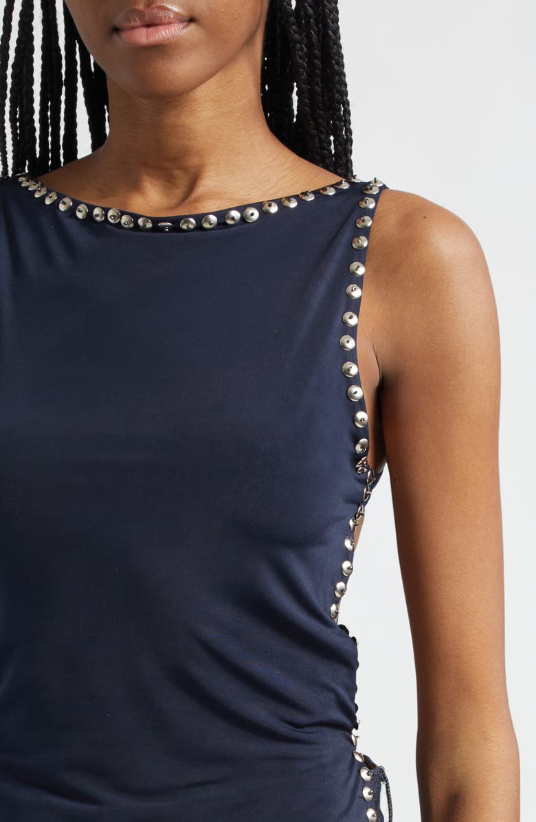 Siedrés Zelna Stud Open Back Tank, Alternate, color, Navy