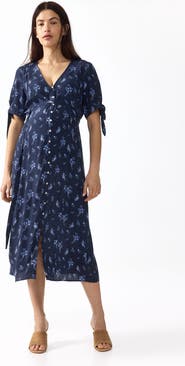 H&M Mama tie-belt viscose dress
