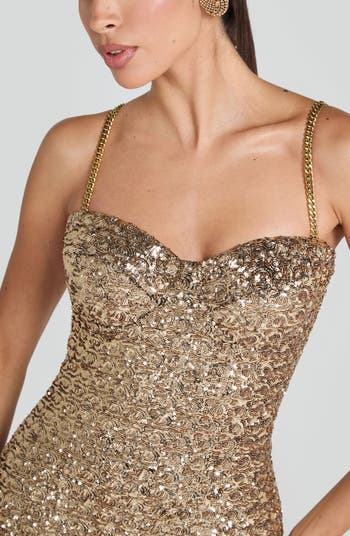 Nina Sequin Body-Con Cocktail Dress