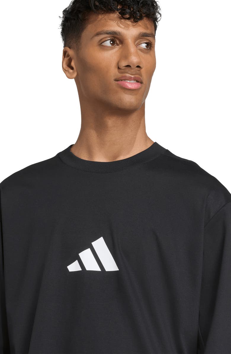 adidas Z.N.E. Oversize Long Sleeve Cotton Graphic T-Shirt, Alternate, color, Black/ White