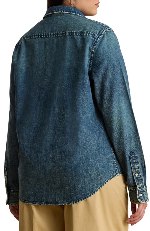 Ralph Lauren Lauren Classic Fit Denim Button-up Shirt In Burgundy