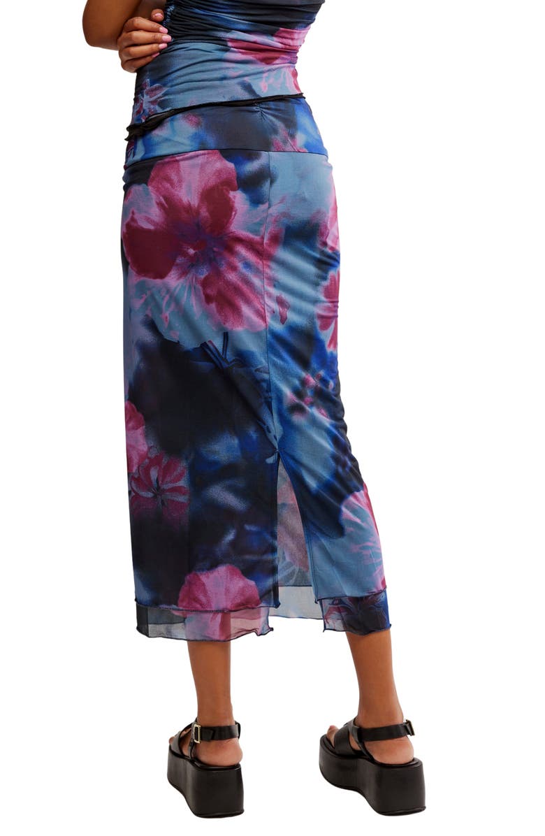 Free People Sunset Print Mesh Maxi Skirt, Alternate, color, Night Combo-Boardwal