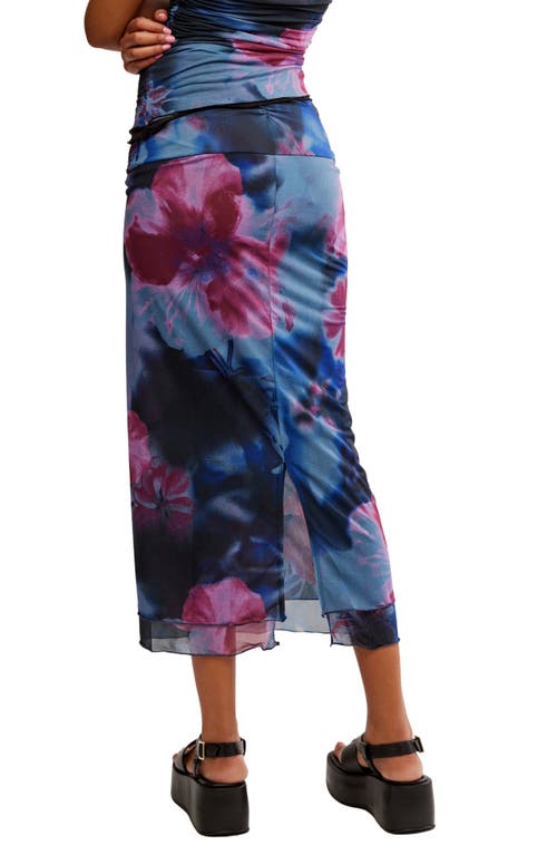 Free People Sunset Floral-print Chiffon Midi Skirt