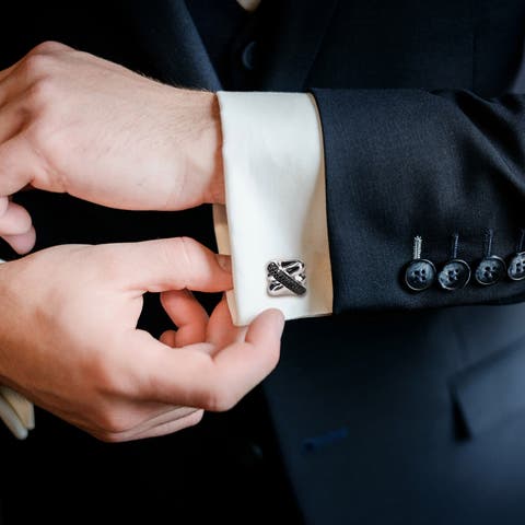 1/2 CTW Black Diamond Square Crossover Cufflinks