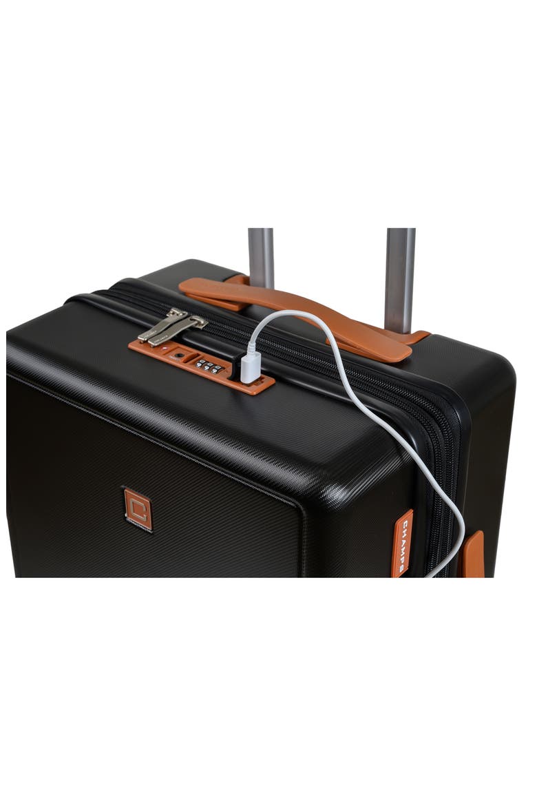 Vintage Muse 3-Piece Hardside Spinner Suitcases, Alternate, color, BLACK/ TAN