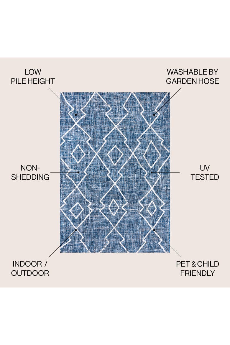 Carwa  Diamond Trellis Indoor/Outdoor Area Rug, Alternate, color, Blue/Ivory