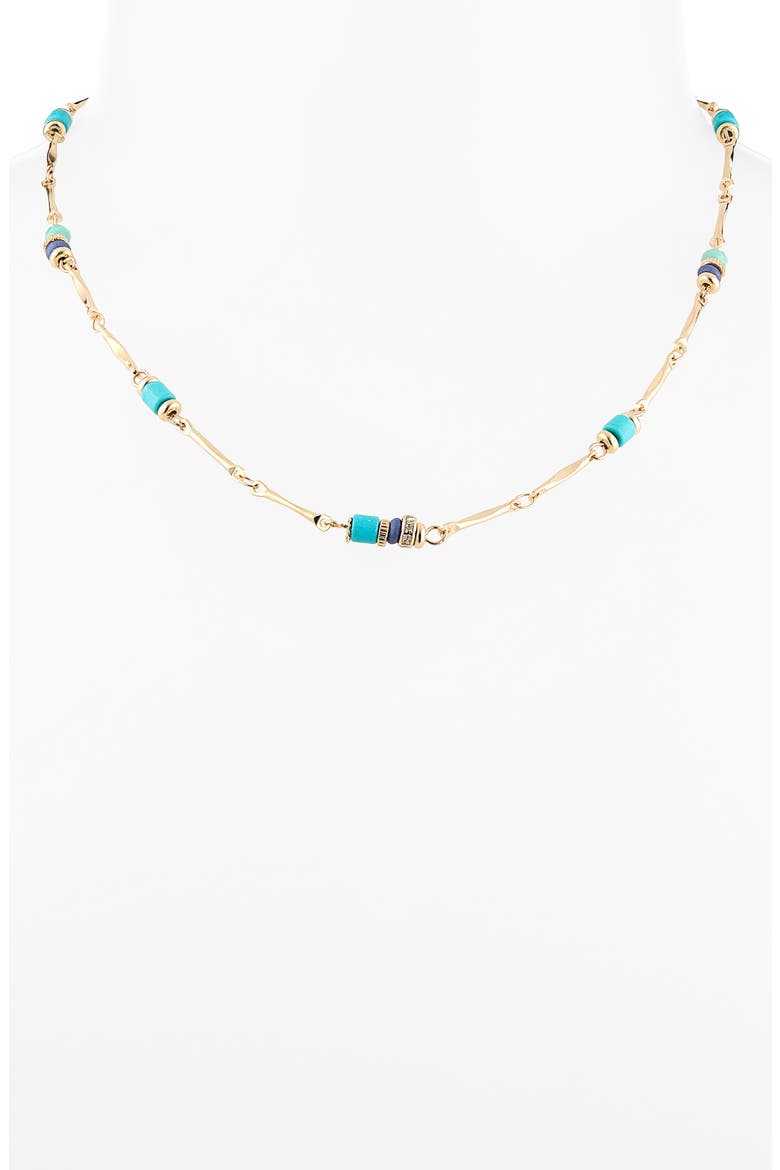 Beaded Collar Necklace, Alternate, color, TURQUOISE- GOLD