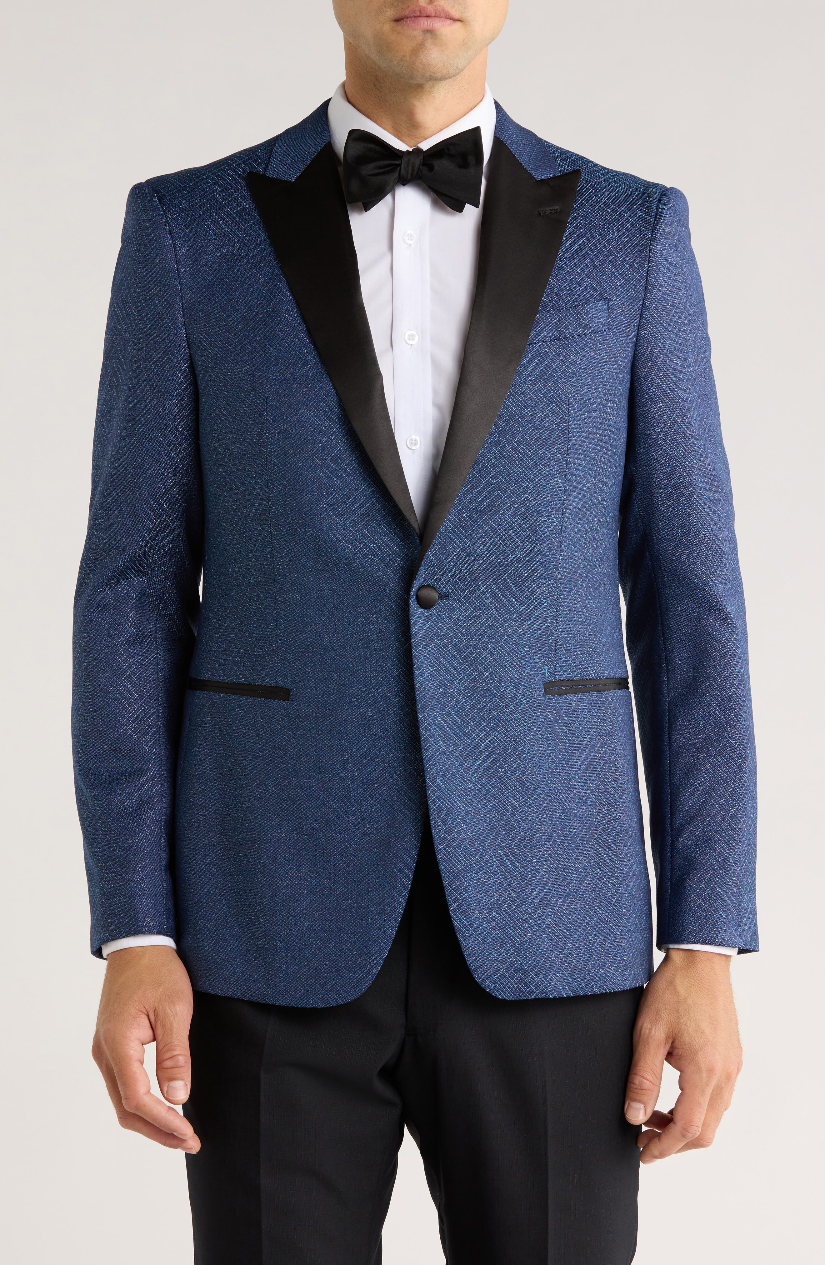 John Varvatos Star USA Geometric Wool Blend Dinner Jacket