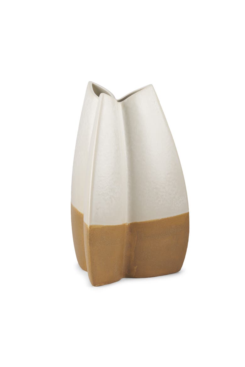 Vania Textured Ceramic Vase, Alternate, color, White
