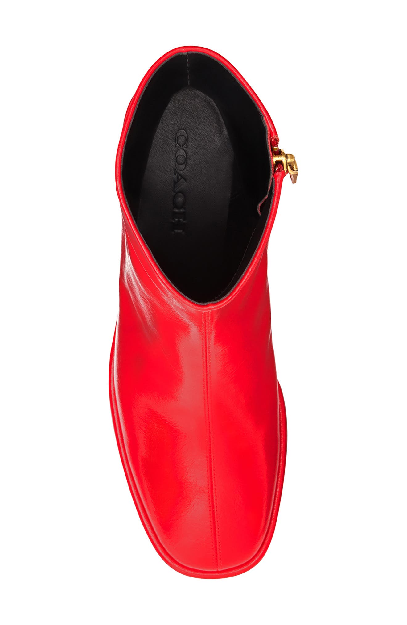 COACH Gigi Glazed Bootie, Alternate, color, Bright Red