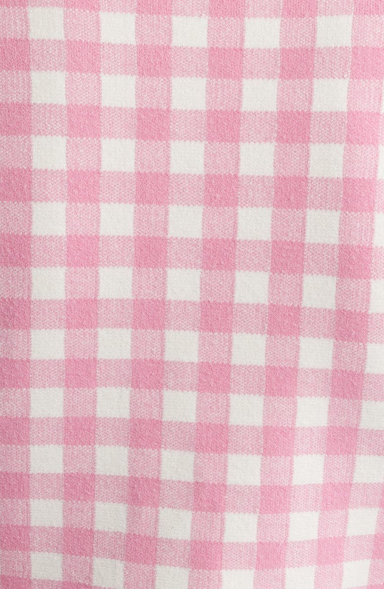 LoveShackFancy Bridgette Check Crop Cardigan, Alternate, color, Pink Pearl