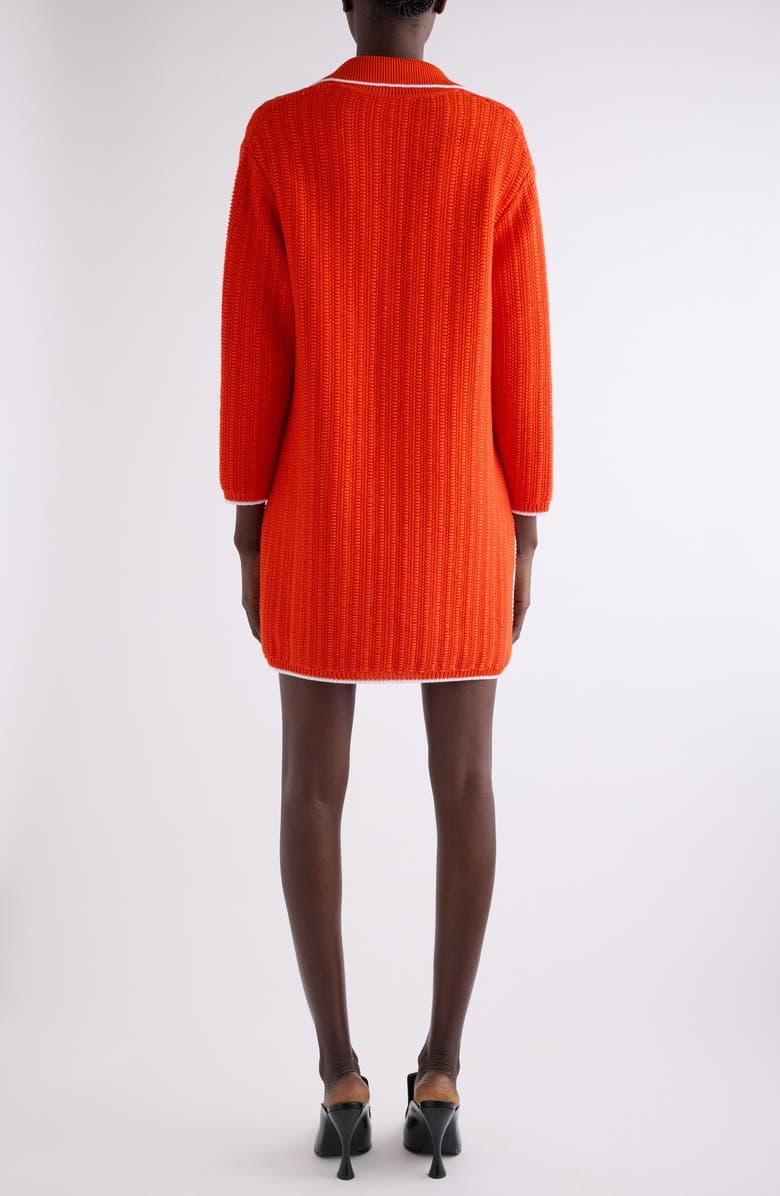 Givenchy Rib Polo Sweater Minidress, Alternate, color, Orange