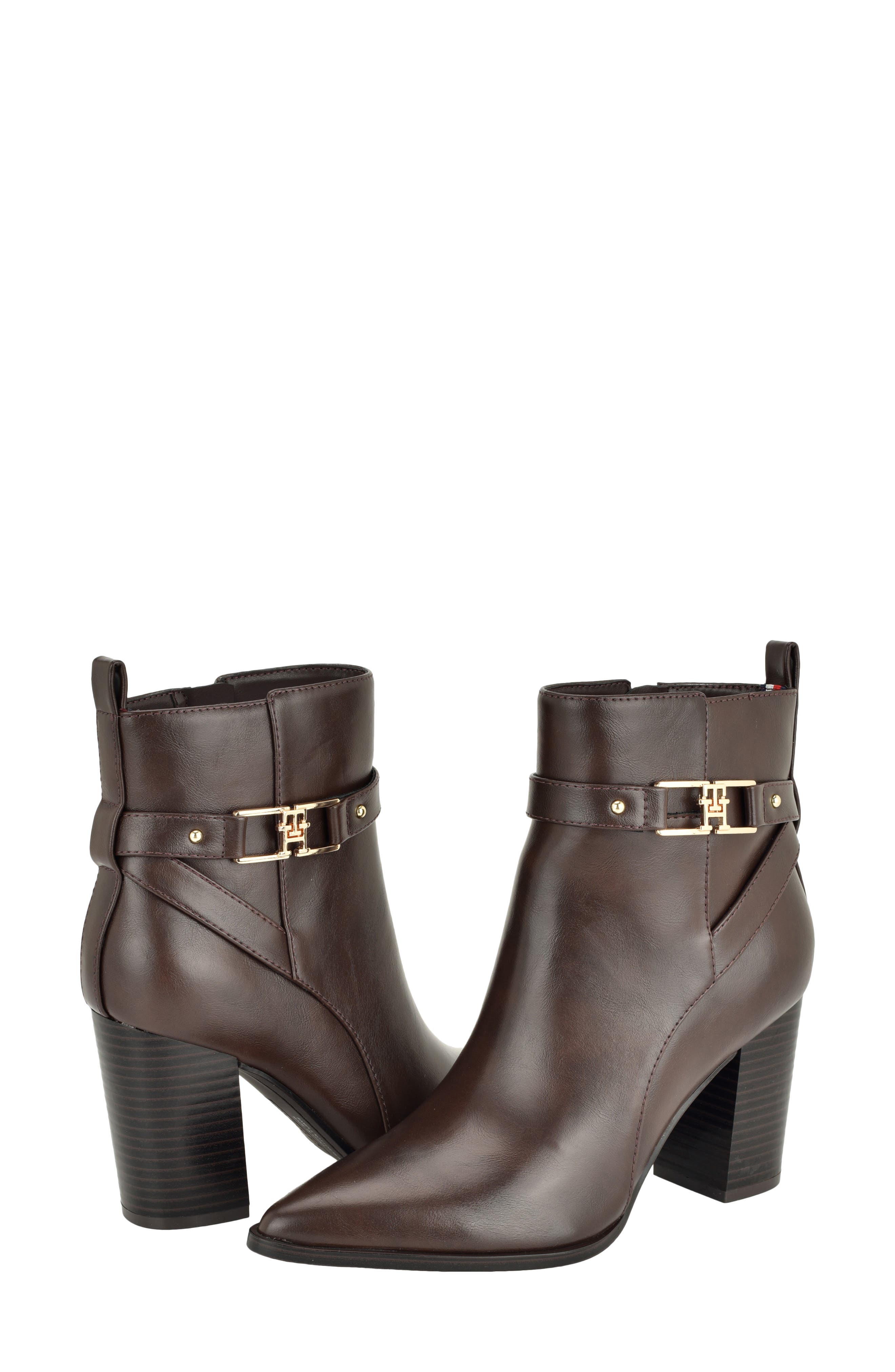 Midna Faux Leather Bootie, Alternate, color, MID BROWN