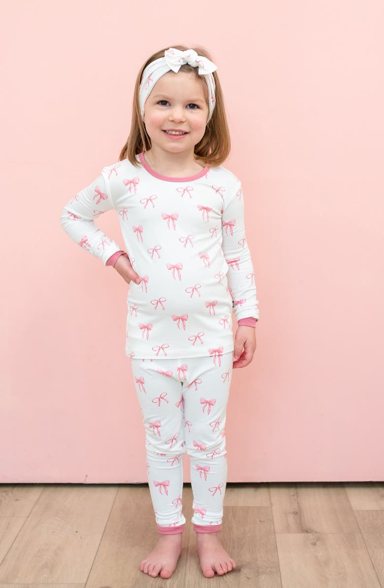 Kyte BABY Kids' Fitted Two-Piece Pajamas, Alternate, color, Bow