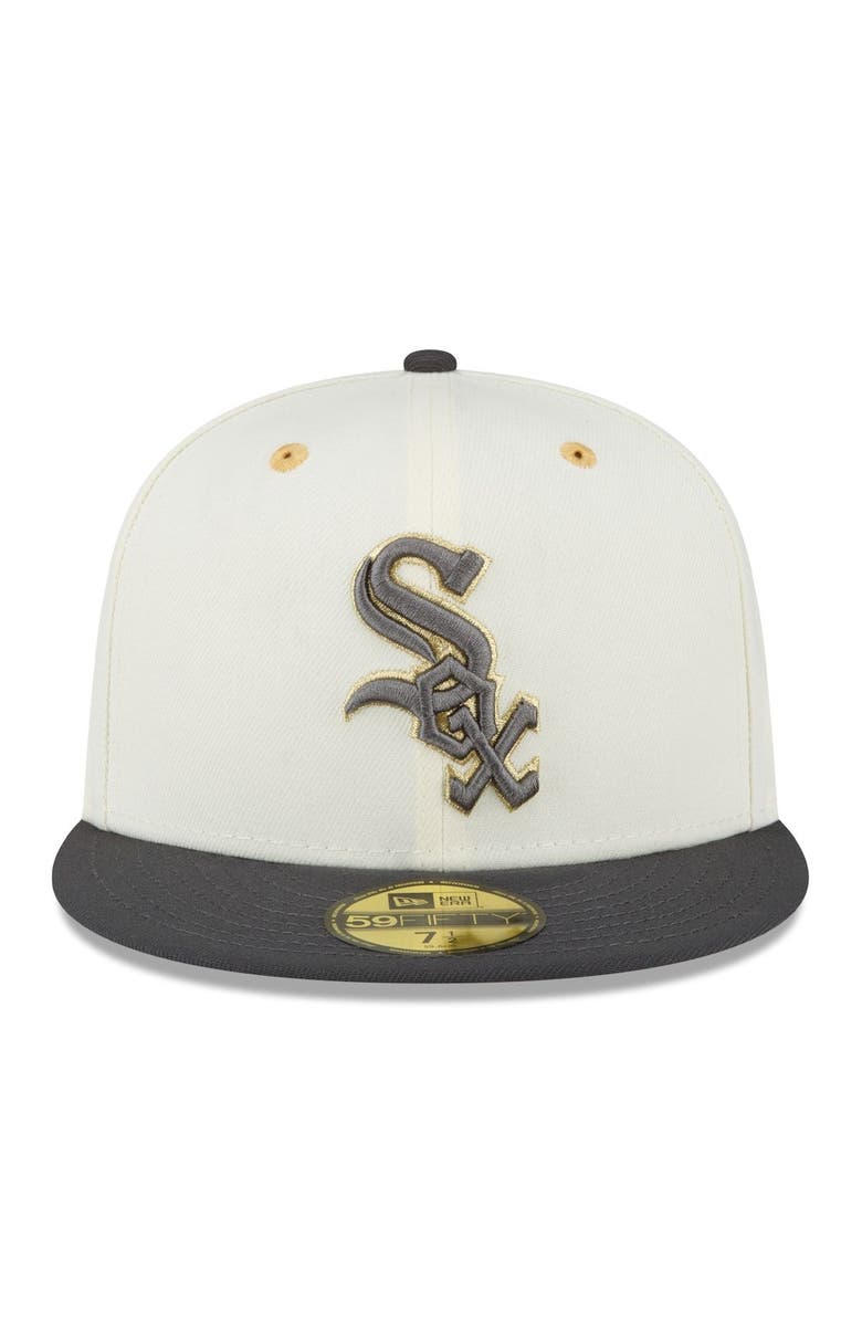 New Era Men's New Era Cream/Charcoal Chicago White Sox 2003 MLB All-Star Game Chrome 59FIFTY Fitted Hat, Alternate, color,