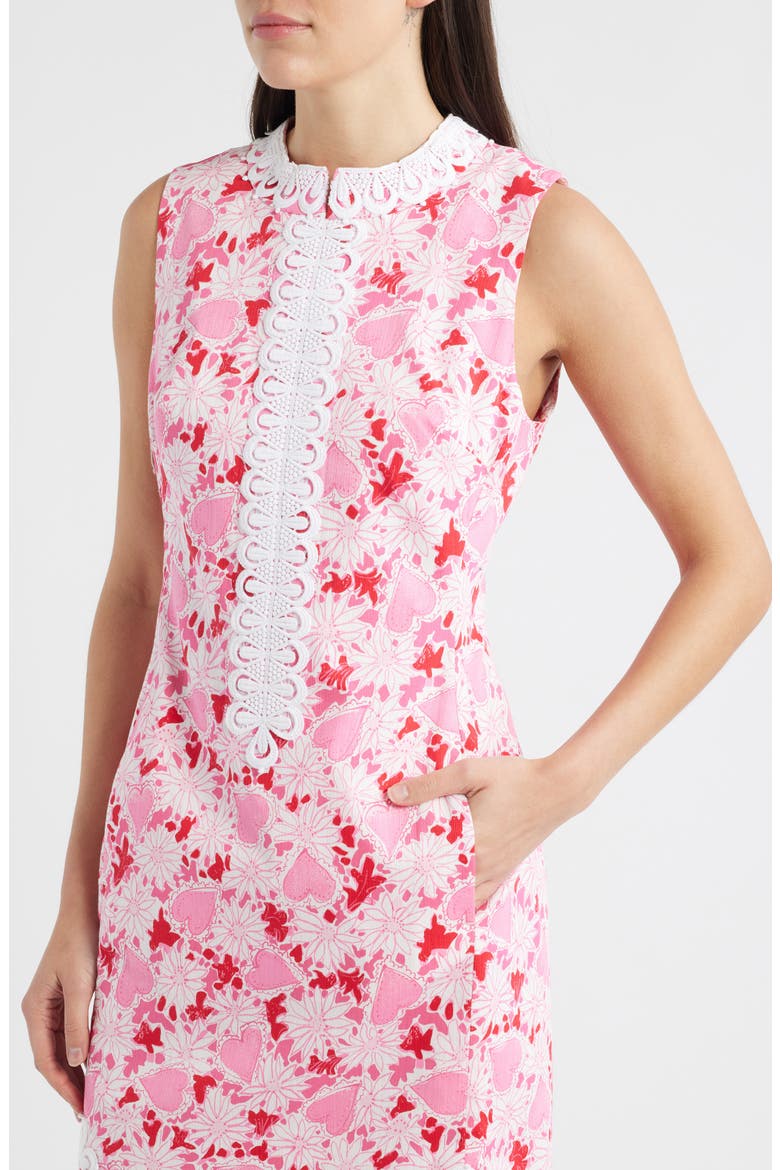 Cleodora Sleeveless Stretch Shift Dress, Alternate, color, COCONUT DEAR HEART