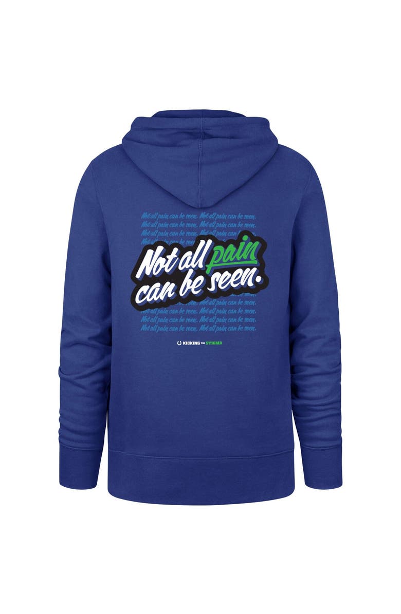 '47 Men's '47 Royal Indianapolis Colts Not All Pain Can Be Seen Kicking the Stigma Pullover Hoodie, Alternate, color, Royal