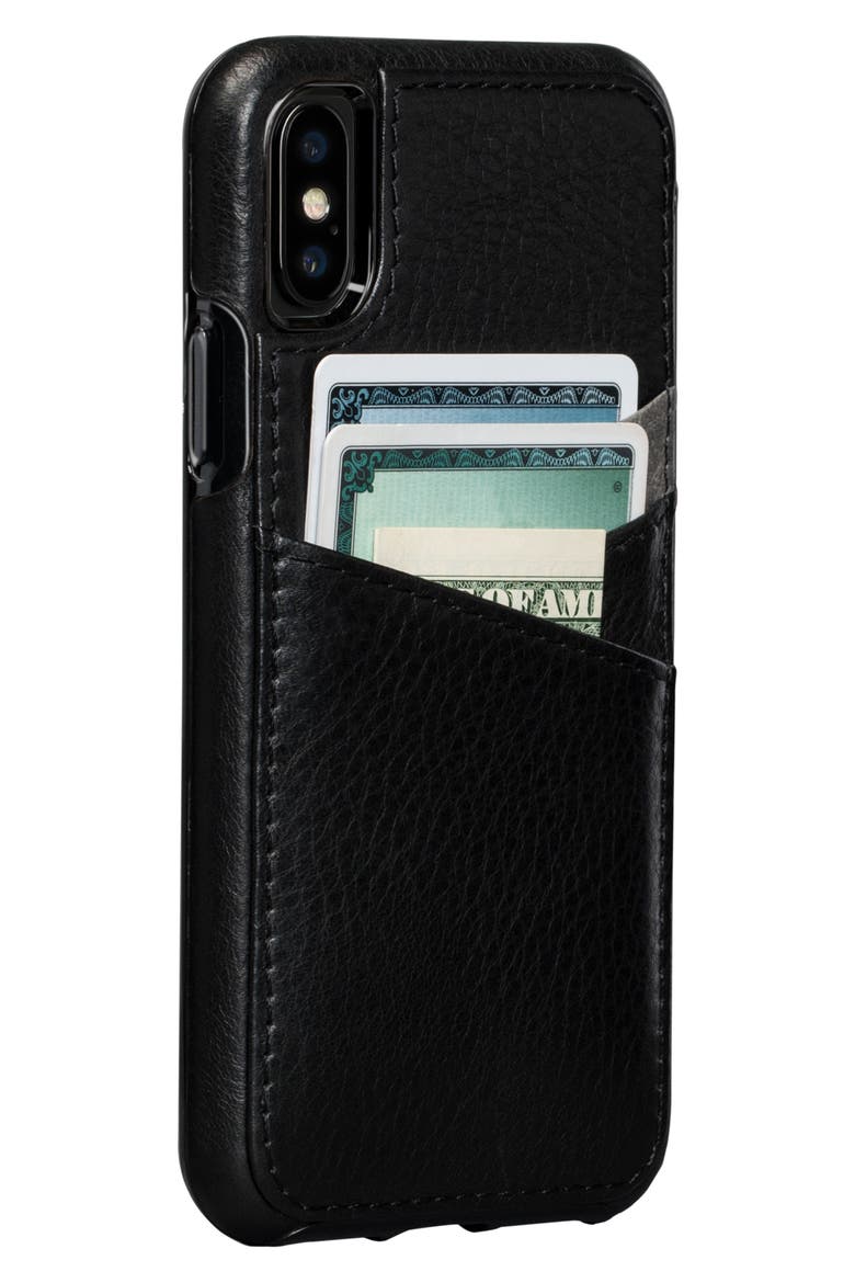 Bence Lugano iPhone X & Xs Wallet Case, Alternate, color, BLACK