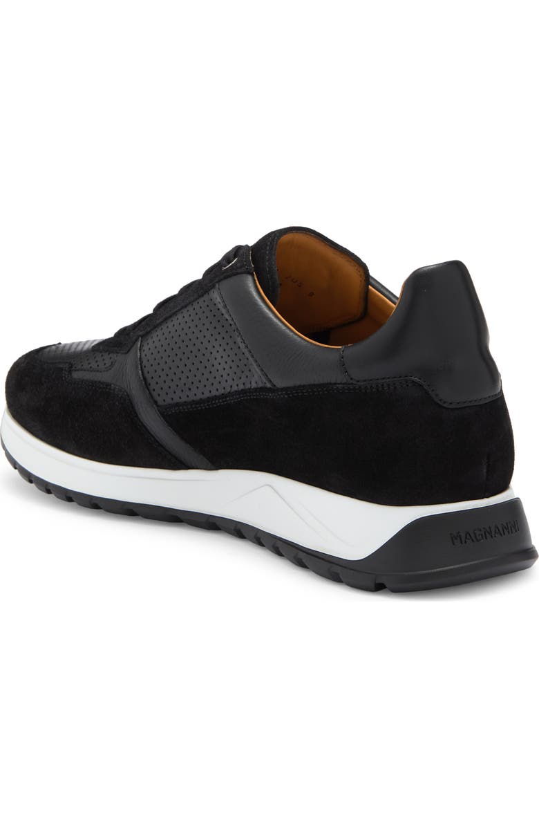 Magnanni Fado Perforated Sneaker, Alternate, color, Black / Black