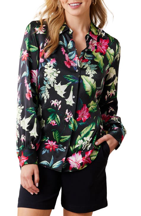 Floral Silk Button-Up Shirt