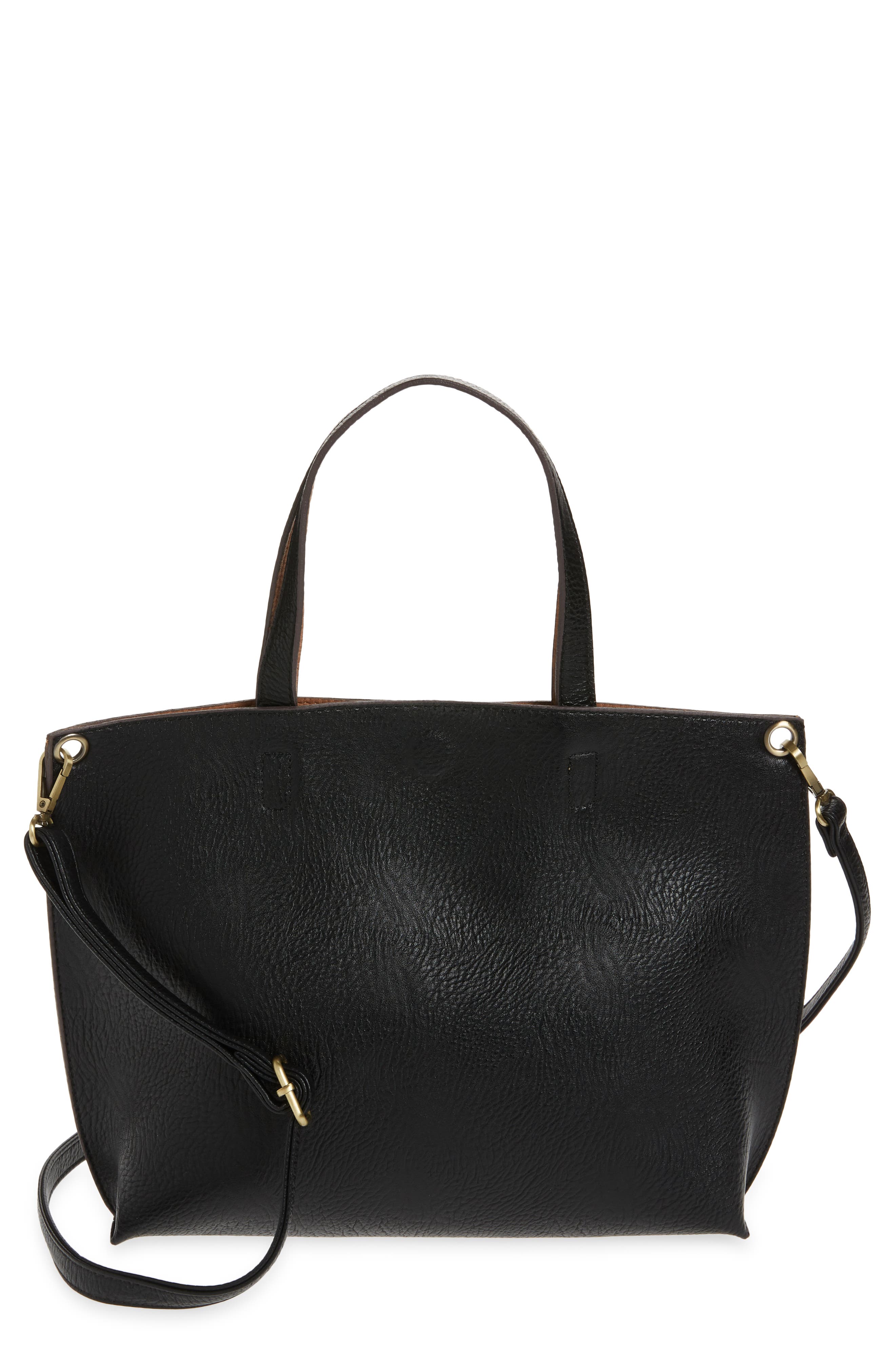 Street Level Mini Reversible Faux Leather Tote & Wristlet, Main, color, 