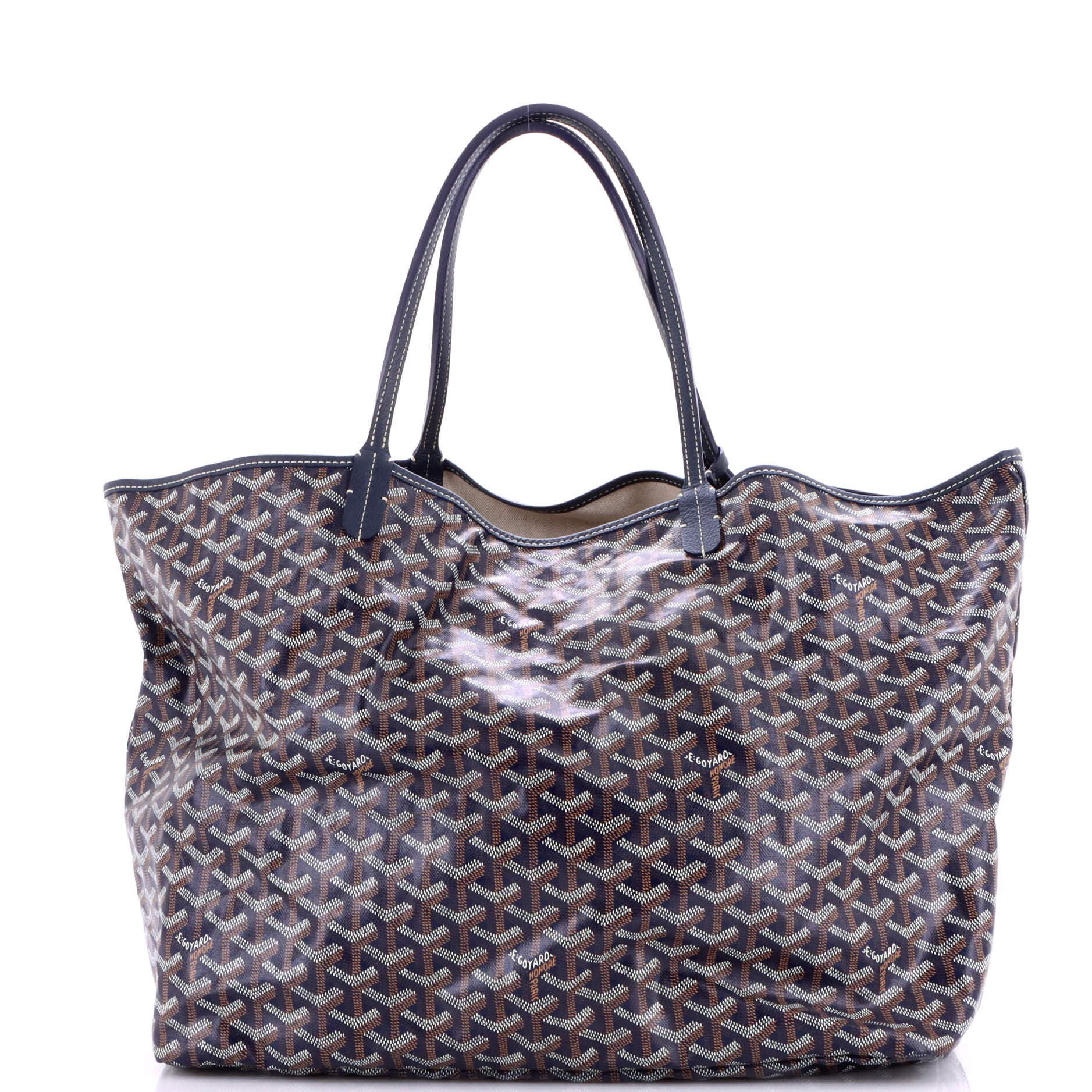 Pre-Owned Goyard Saint Louis Tote Coated Canvas GM, Main, color, Blue