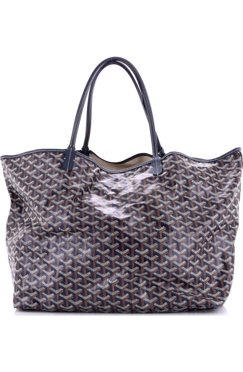 Pre-Owned Goyard Saint Louis Tote Coated Canvas GM, Main, color, Blue