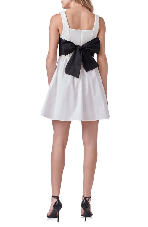 ENDLESS ROSE ENDLESS ROSE CONTRAST BACK BOW POPLIN A-LINE DRESS