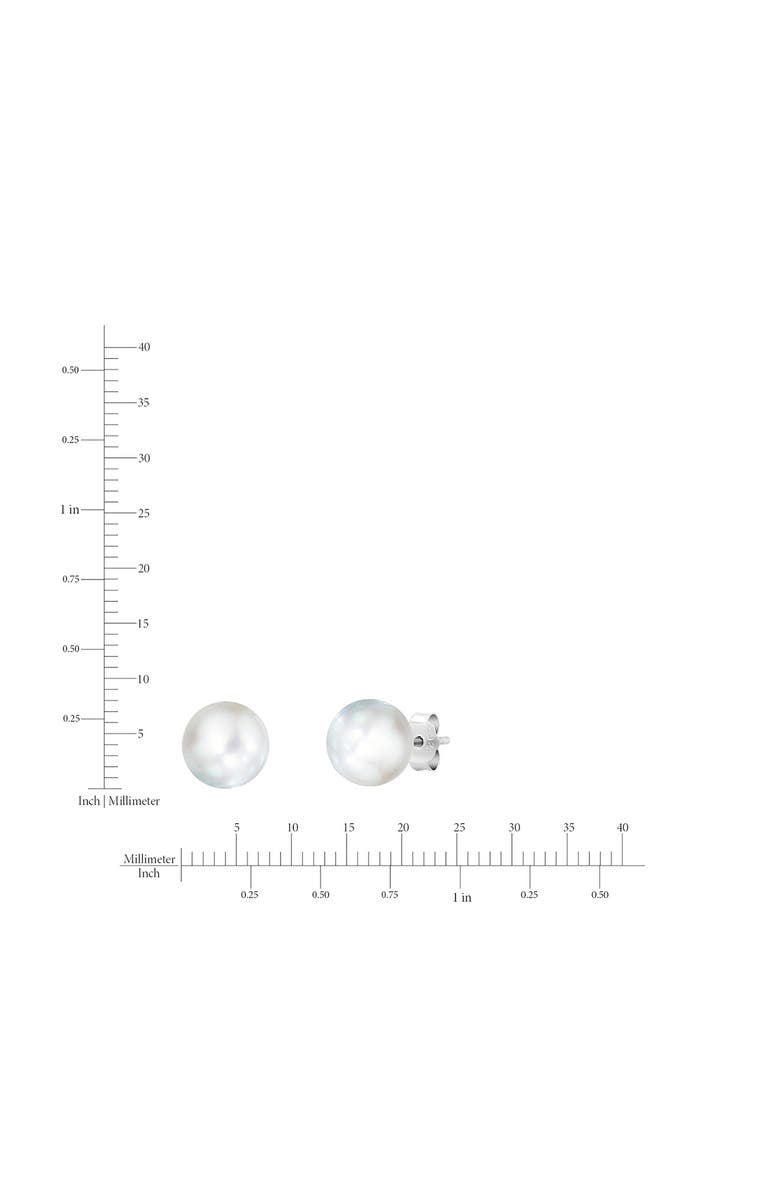 Crislu Faux Pearl Stud Earrings, Alternate, color, Pure Platinum/ Clear Stone