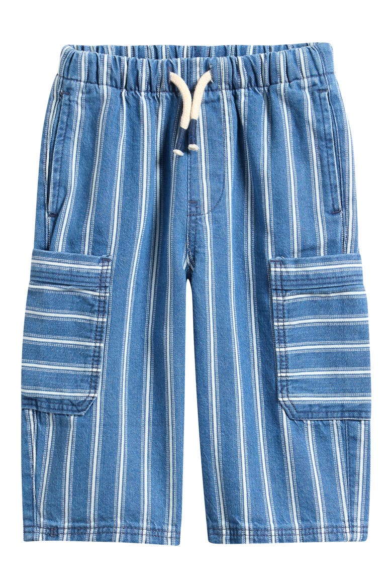 Kids' Stripe Wide Leg Cargo Jeans, Main, color, BLUE
