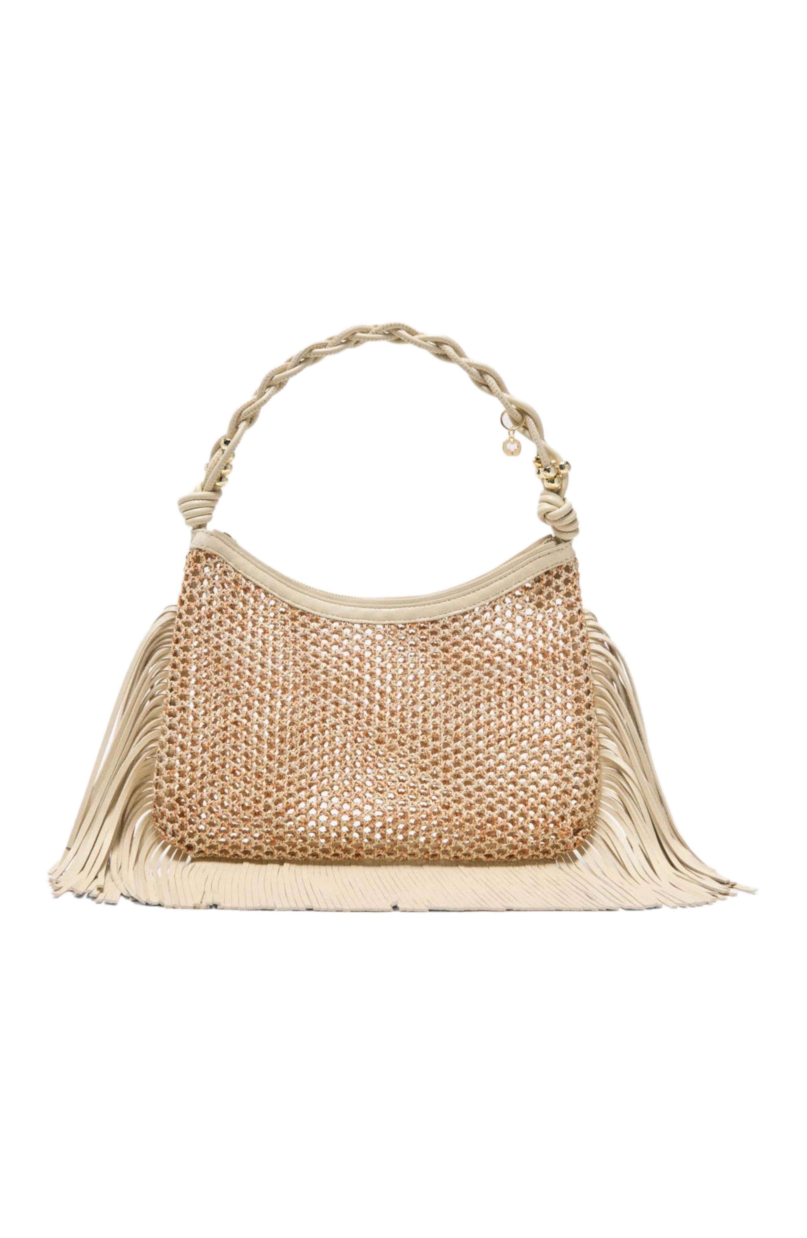maje Hobo net bag, Main, color, Nude