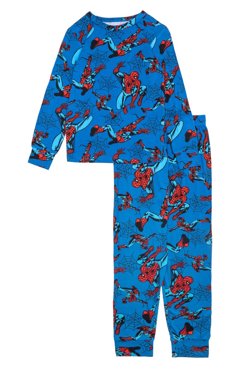 AME x Marvel<sup>®</sup> Kids' Spider-Man Jersey Web Pajamas, Main, color, 