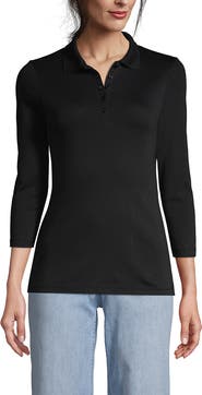 Lands' End 3/4 Sleeve Supima Cotton Polo Shirt
