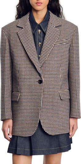 SANDRO Small-check suit jacket | Nordstrom