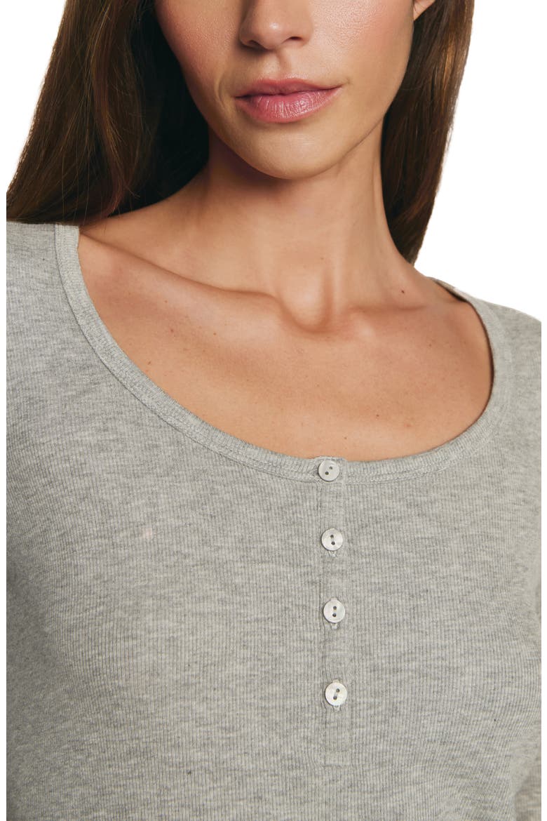 Dream Rib Long Sleeve Pajama Henley, Alternate, color, DARK HEATHER GREY