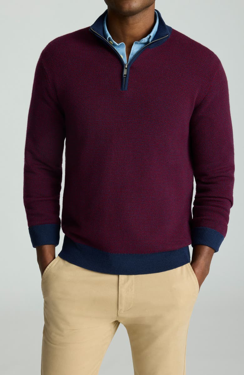 UNTUCKit Marvall Quarter Zip Sweater, Main, color, Syrah