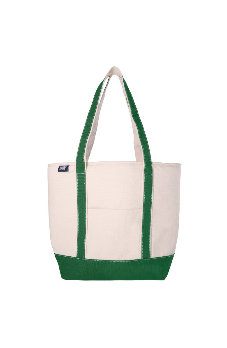 Lands' End Insulated Tote Bag with Zip Closure, Large Cooler Bag for Travel, Pool, and Park, Main, color, Kelly Green