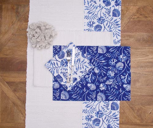 C & F Home C&f Home White Chindi Solid Color Machine Washable Placemats Set Of 6 In Neutral